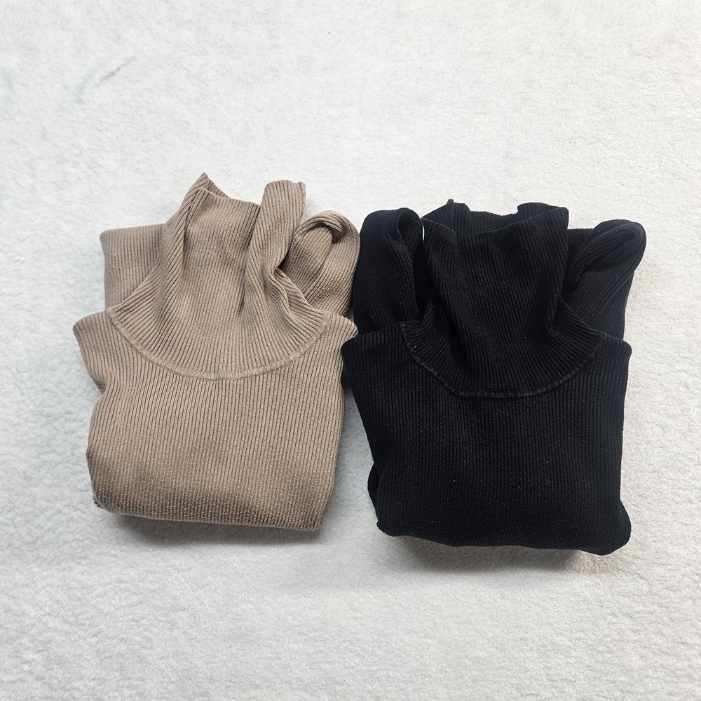 Vtg Lauren Ralph Lauren Turtle Neck Sweaterlot Of 2 Womens Sz L Knit Long Sleeve